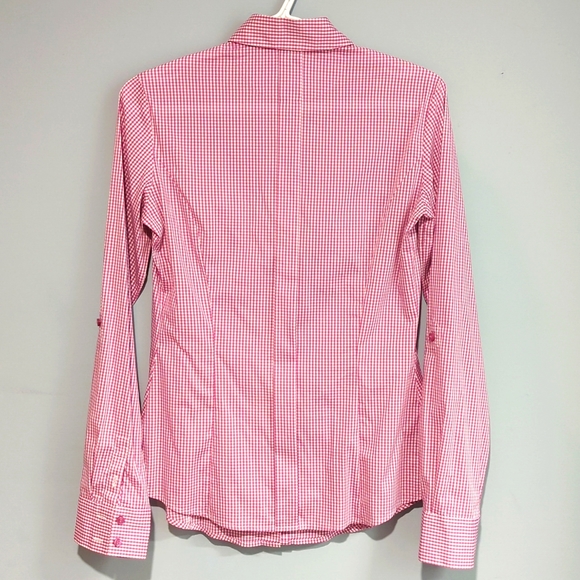 ESPRIT Collection Pink and White Gingham long sleeve Shirt Size 6 - Picture 2 of 3